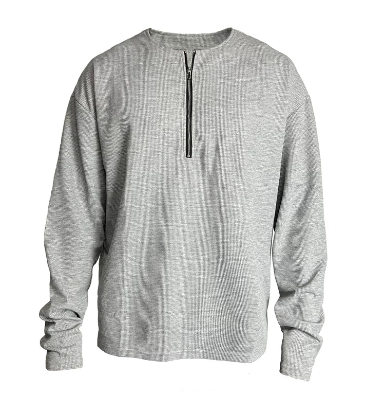 Minimal Half-Zip Long-Sleeve Sweatshirt