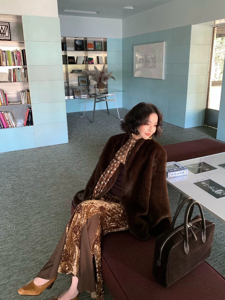 Velvet Snow Faux Fur Coat