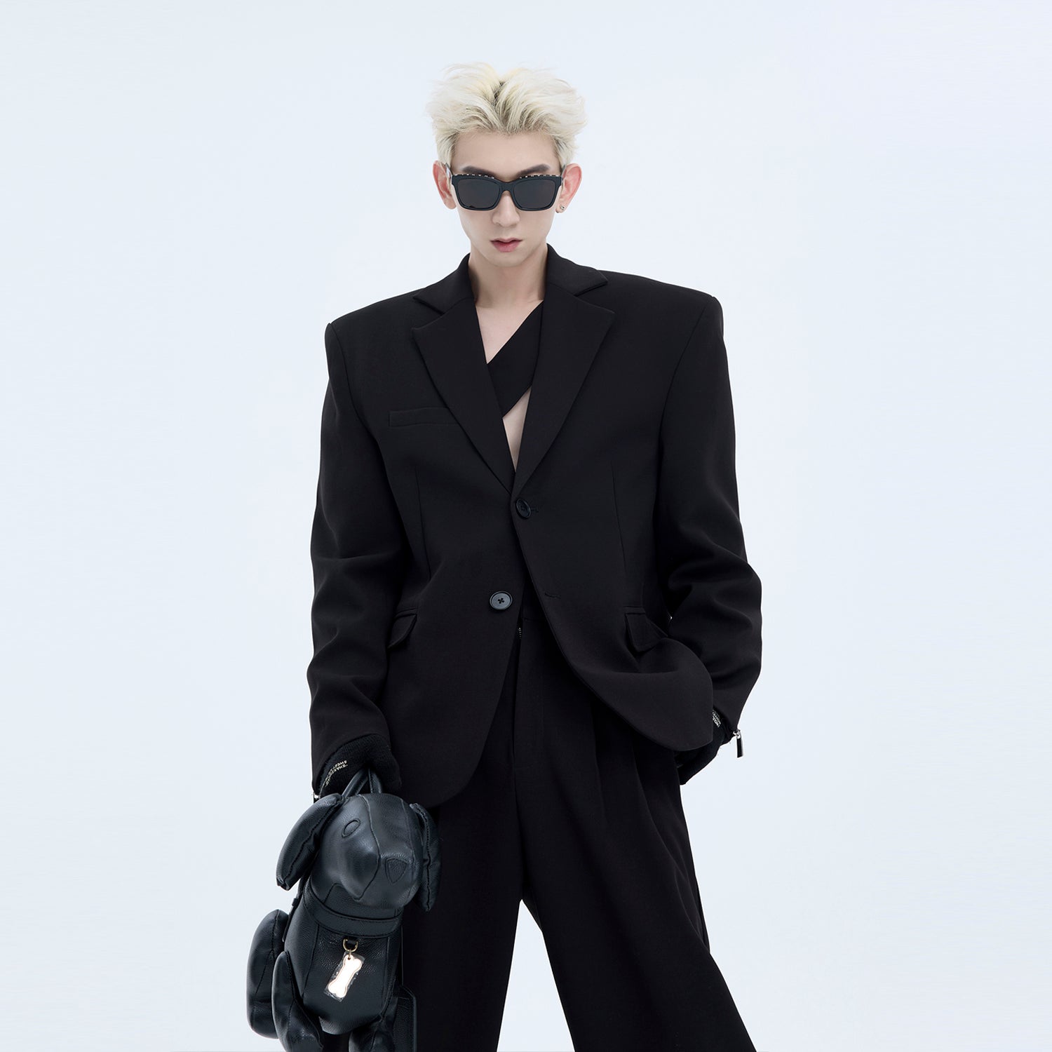 Classic Black Blazer and Trousers Setup