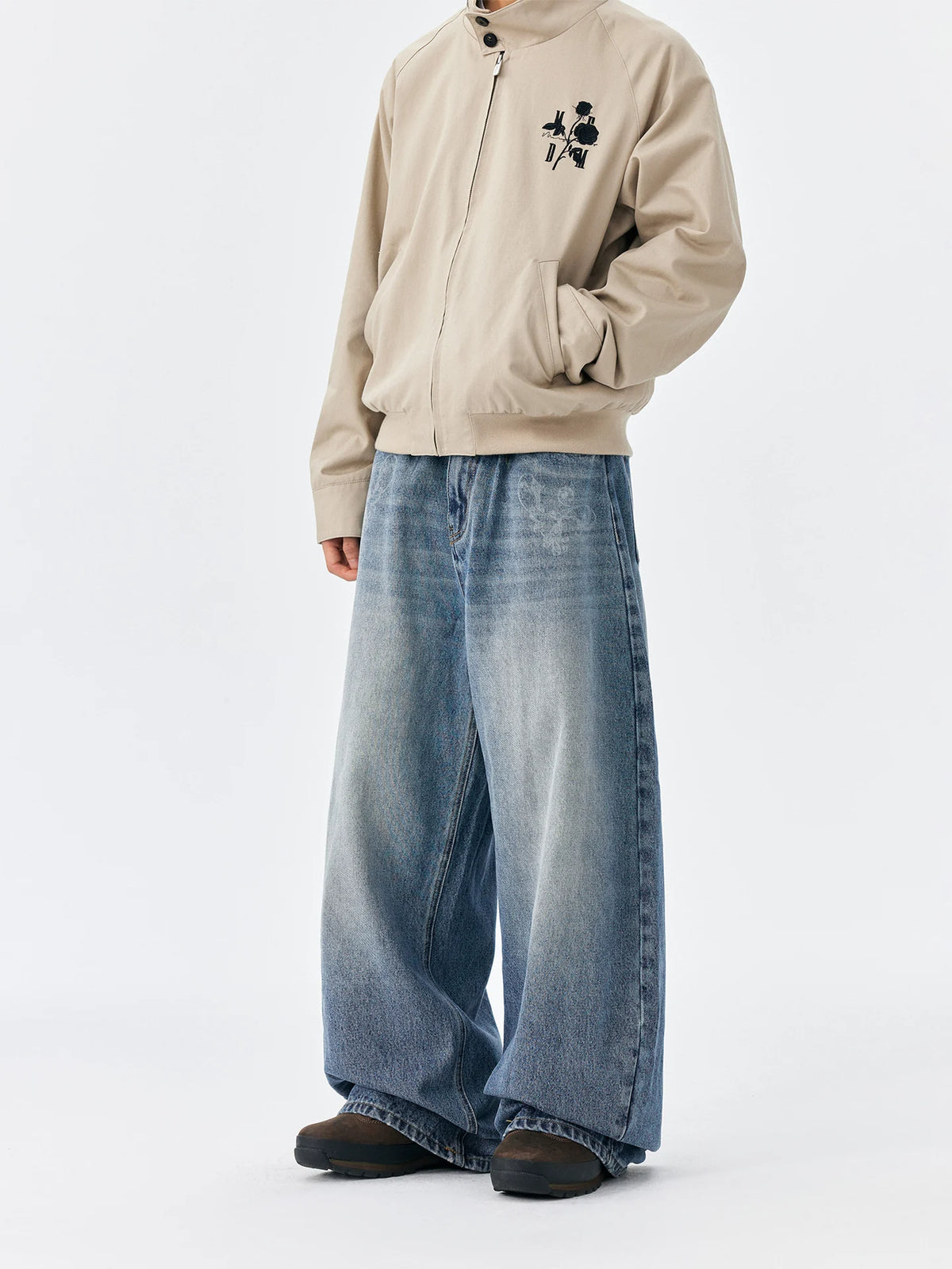 Shadowfade Wide-Leg Denim Jeans