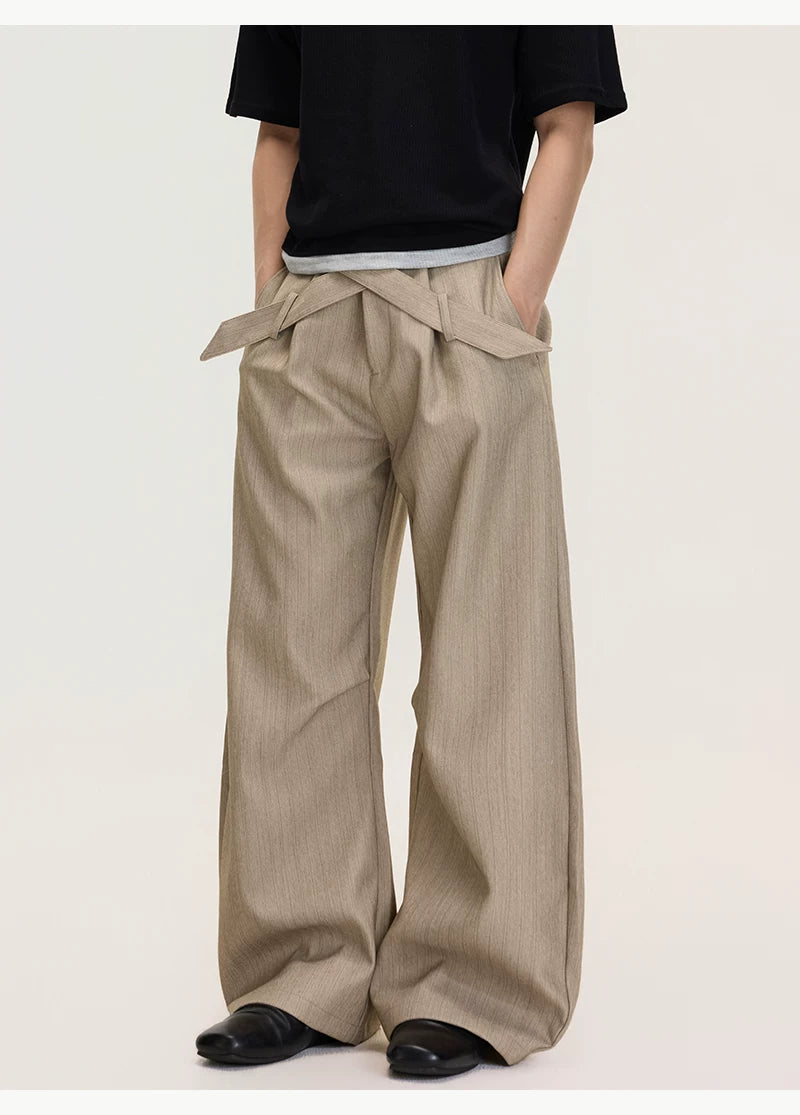 Drape Crossover Wide Pants