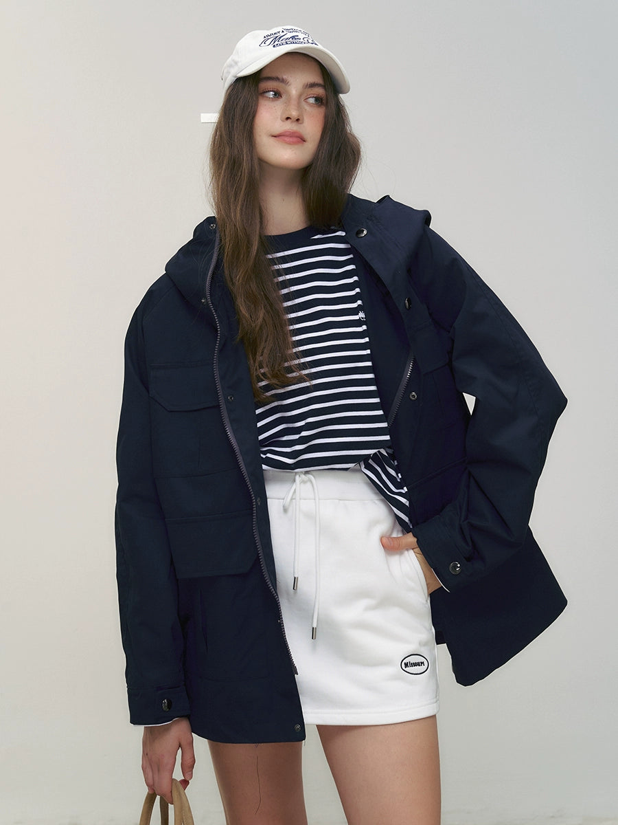Drawstring Athletic Skirts with Logo Patch