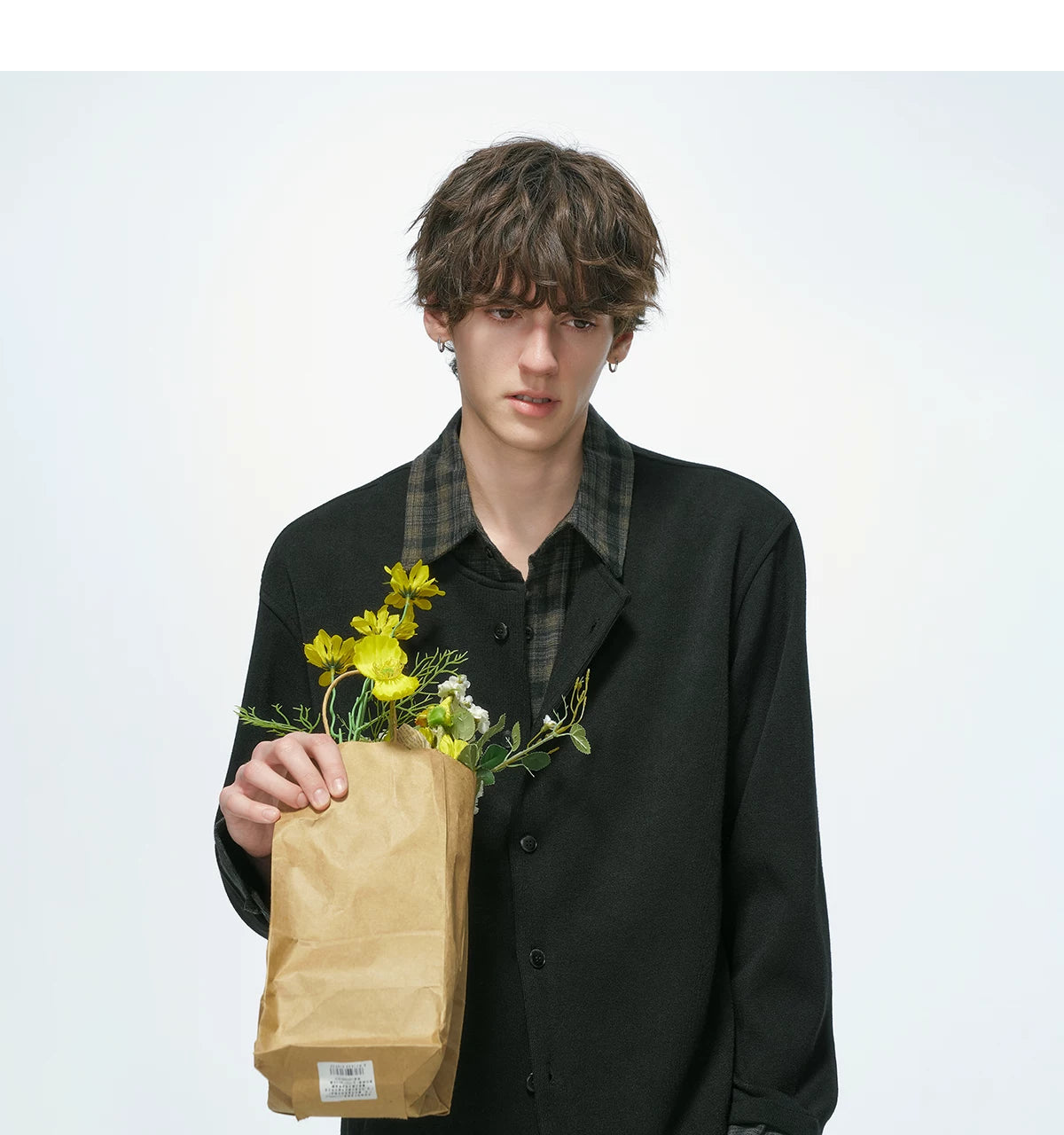 Hearthlayer Plaid Collar Knit Shirt