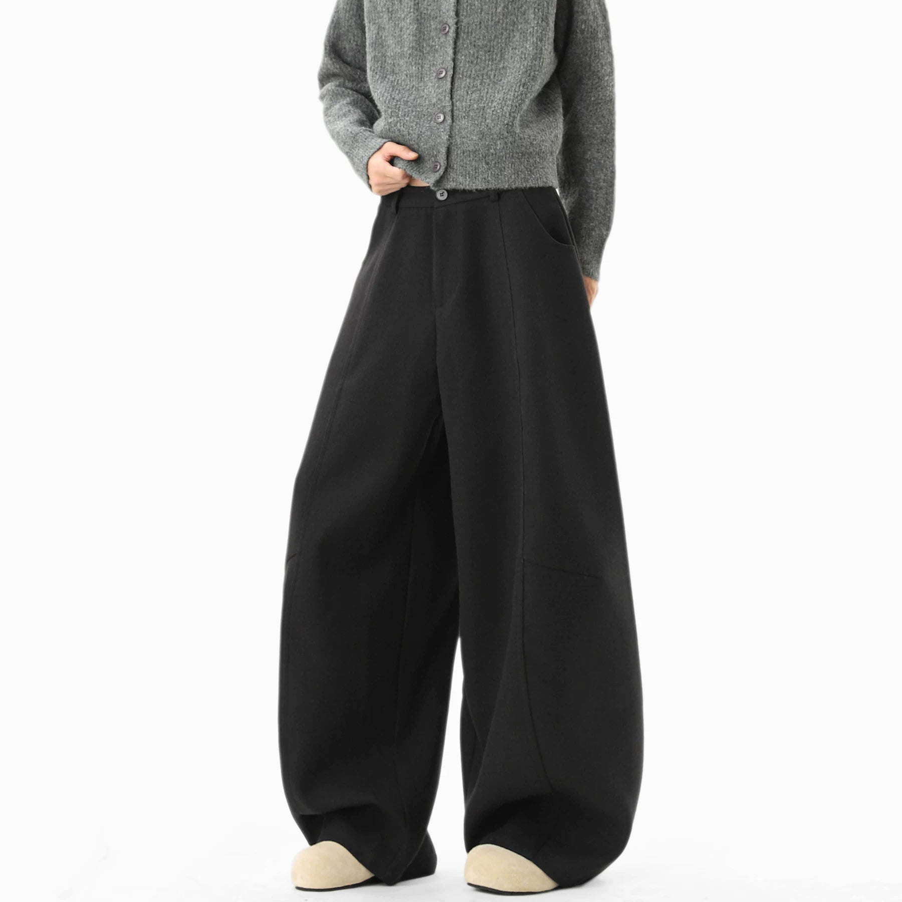 Granite Cocoon Super-Wide Trousers