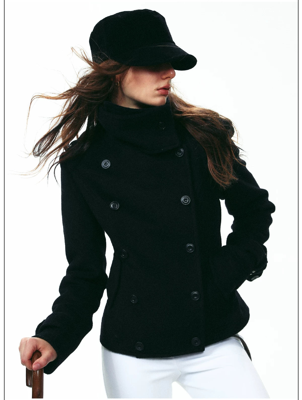 Herringbone Tweed Peacoat Jacket