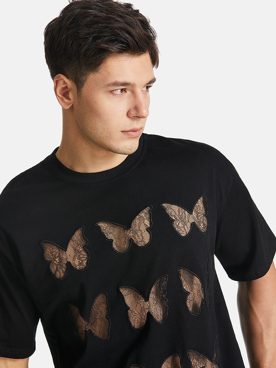 Butterfly Motif Oversized Tee