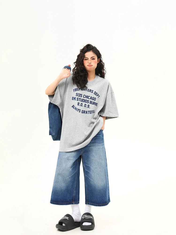 Grateful Chicago Lettering Gray Tee