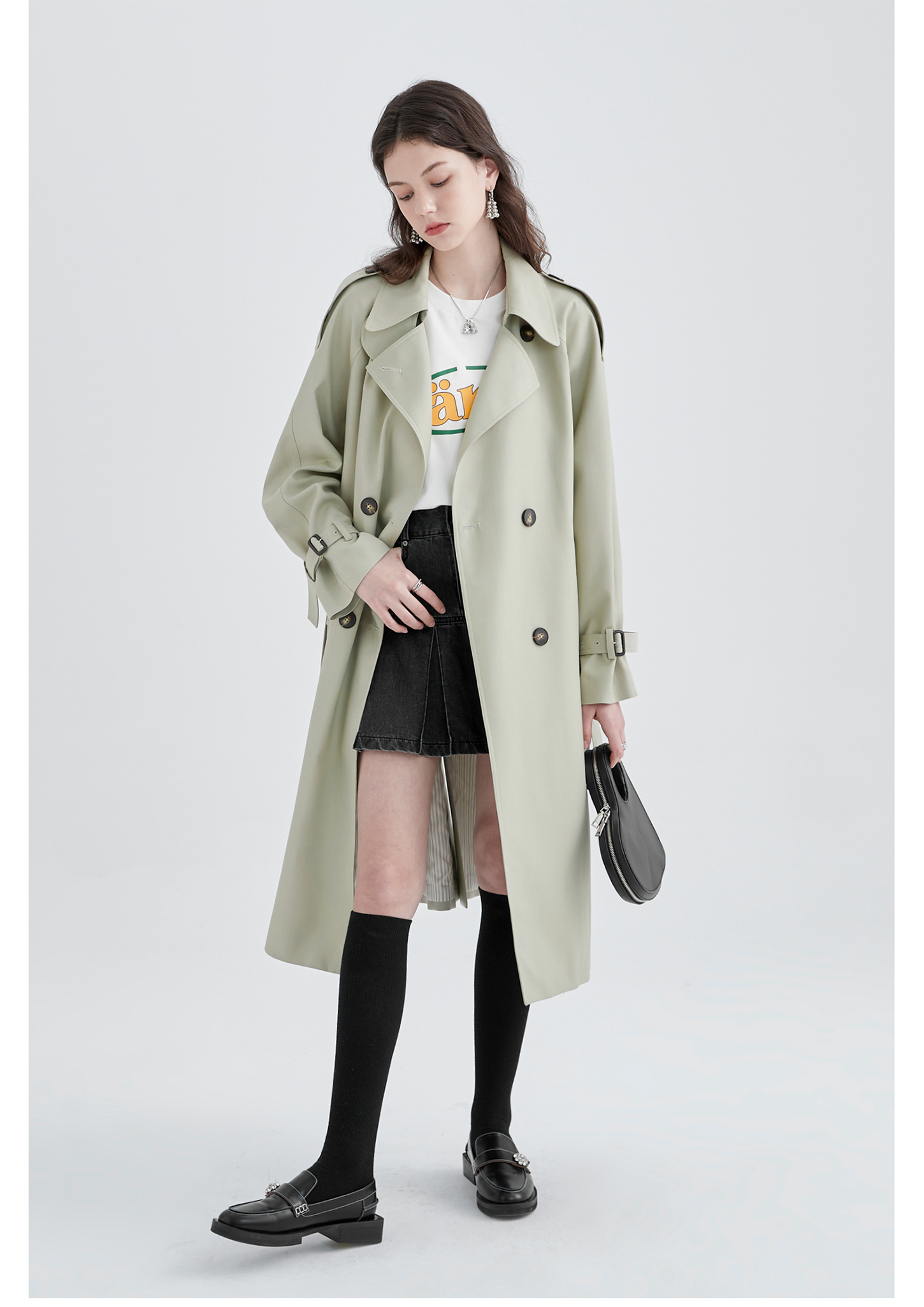 Mid-Length British Style Trench Coat - chiclara