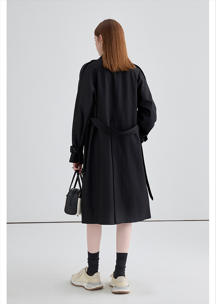 Mid-Length British Style Trench Coat - chiclara