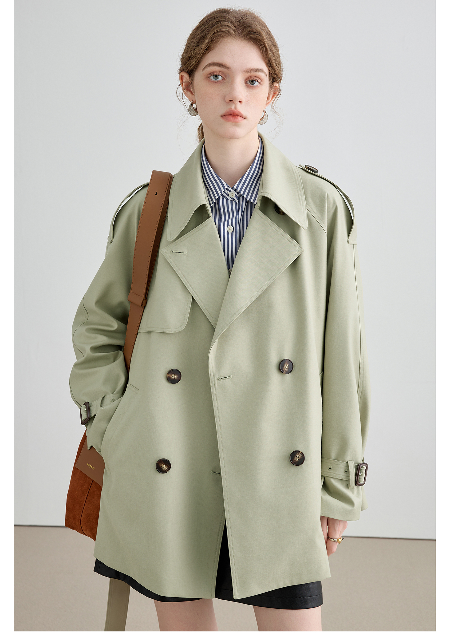 Mid-Length British Style Trench Coat - chiclara