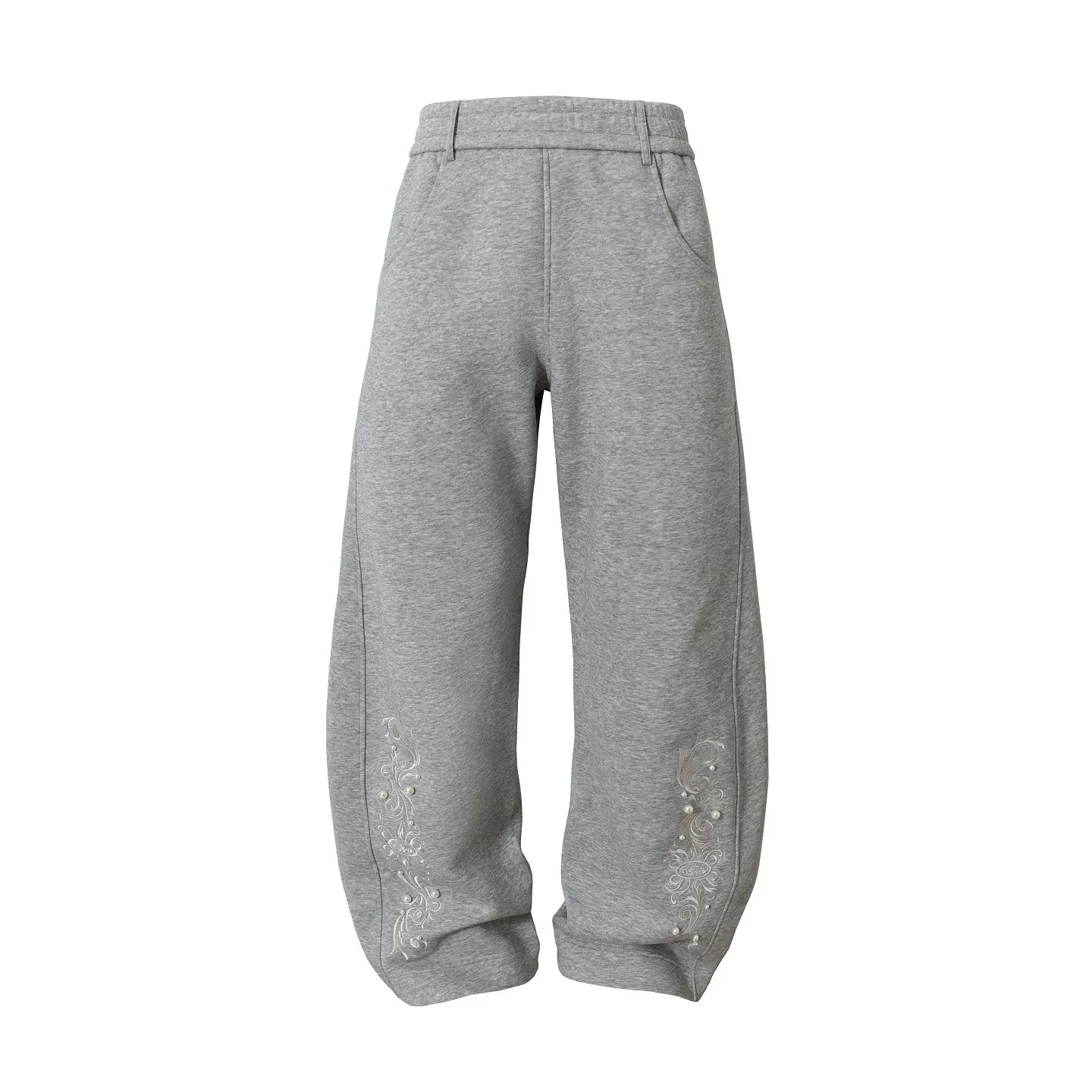 Pearl Embroidered Wide Leg Sweatpants