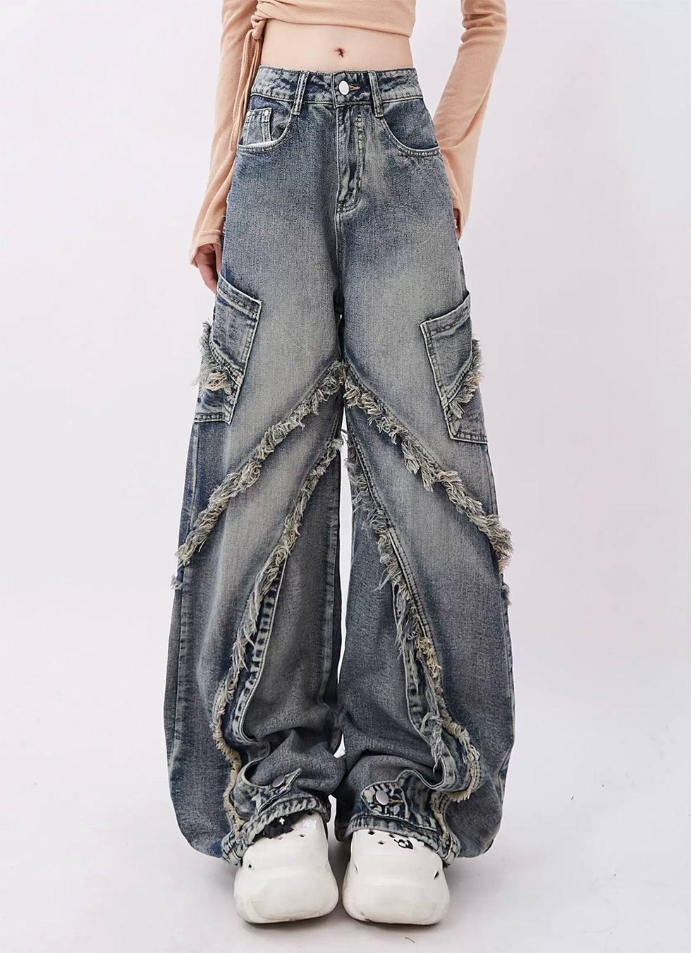 Washed Straight Jeans - chiclara