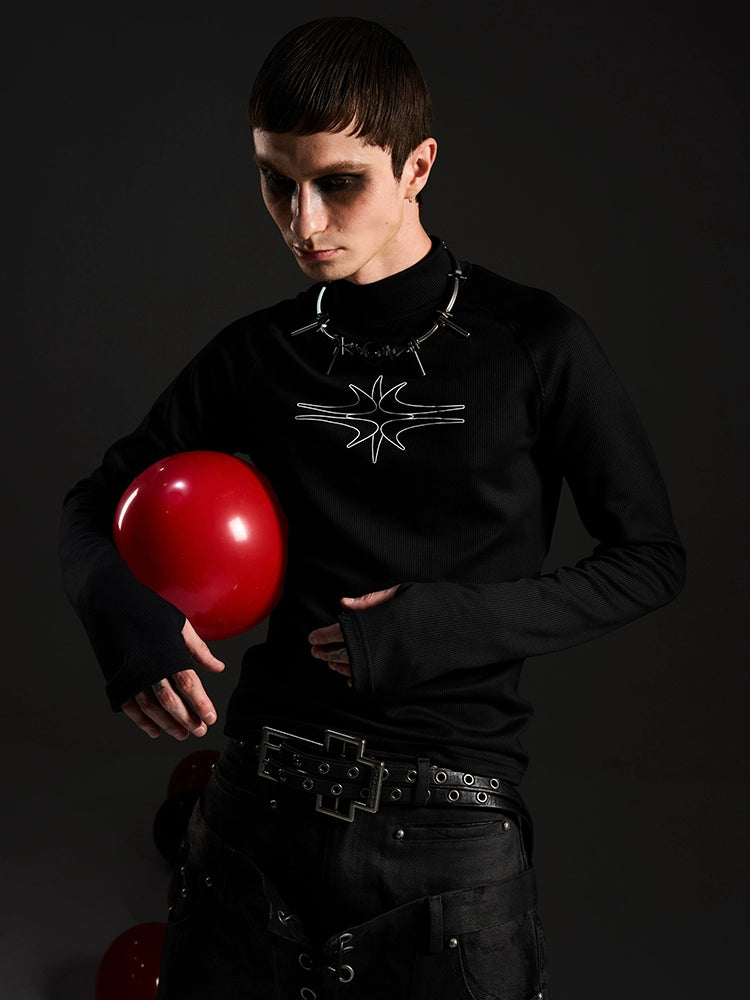 Starlit Rift Gothic Mockneck Top