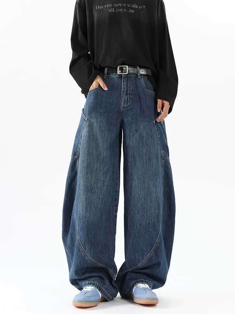 Breeze-Dome Balloon Denim Pants