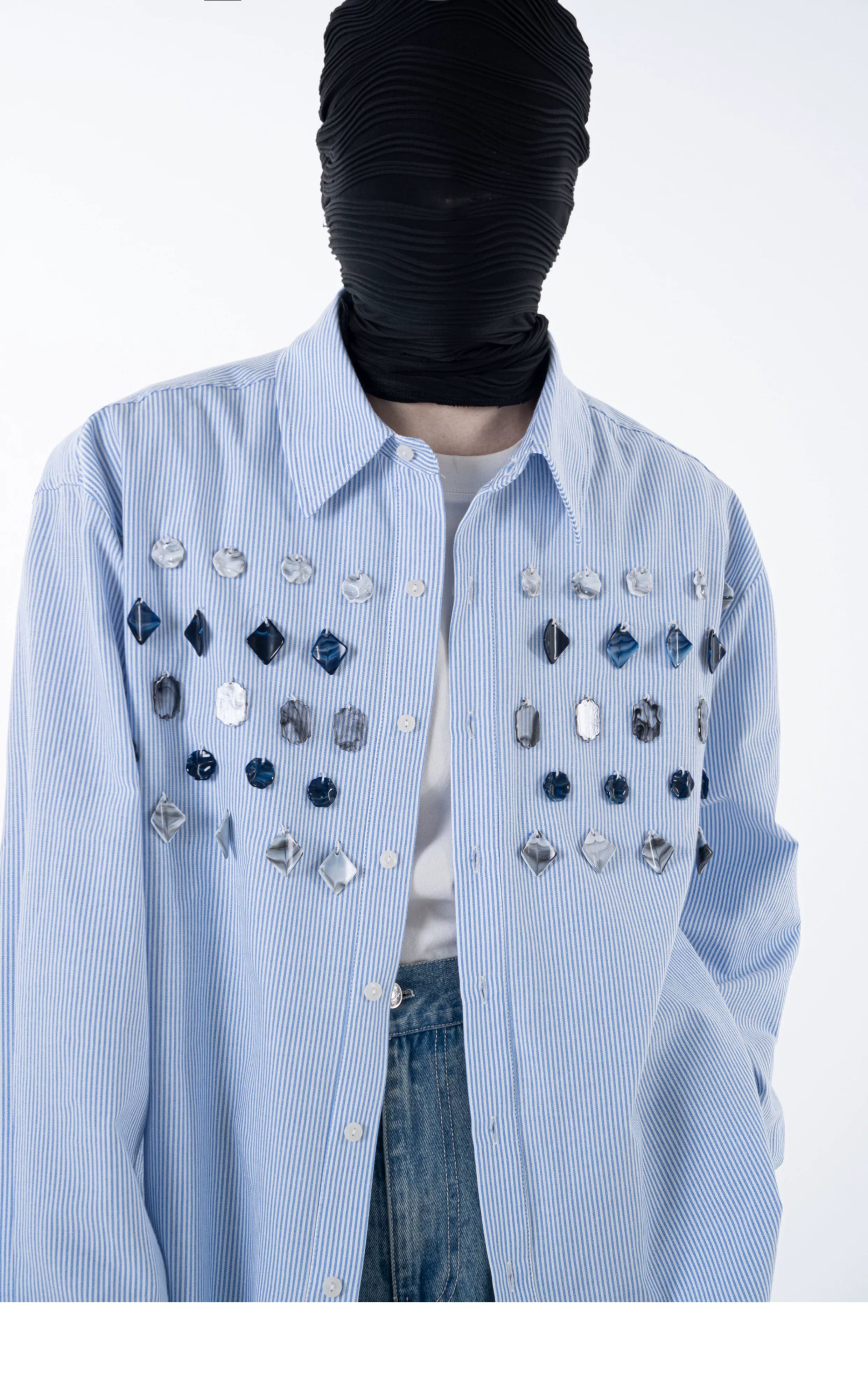Crystal Constellation Oversized Stripe Shirt