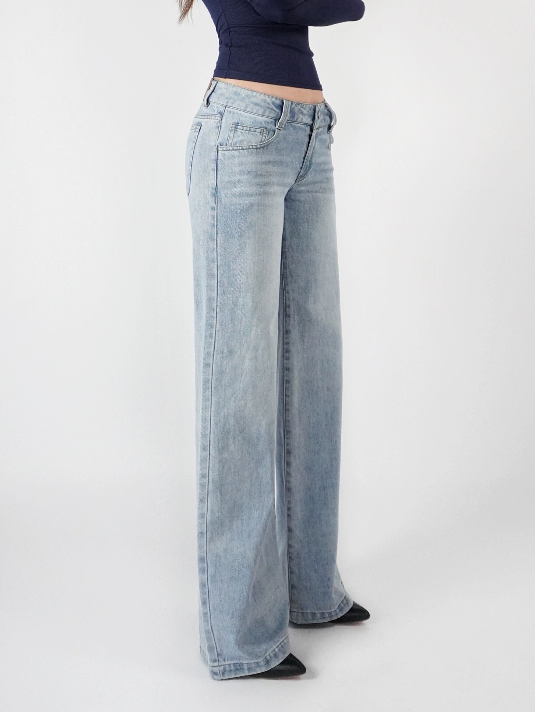 Low-Waist Straight-Leg Denim Jeans