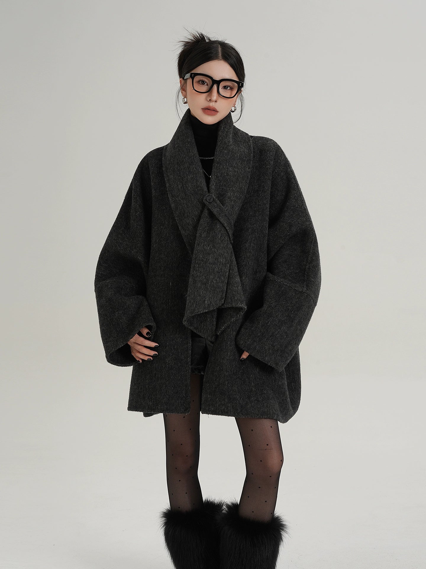 Cocoon Drape Wool Jacket