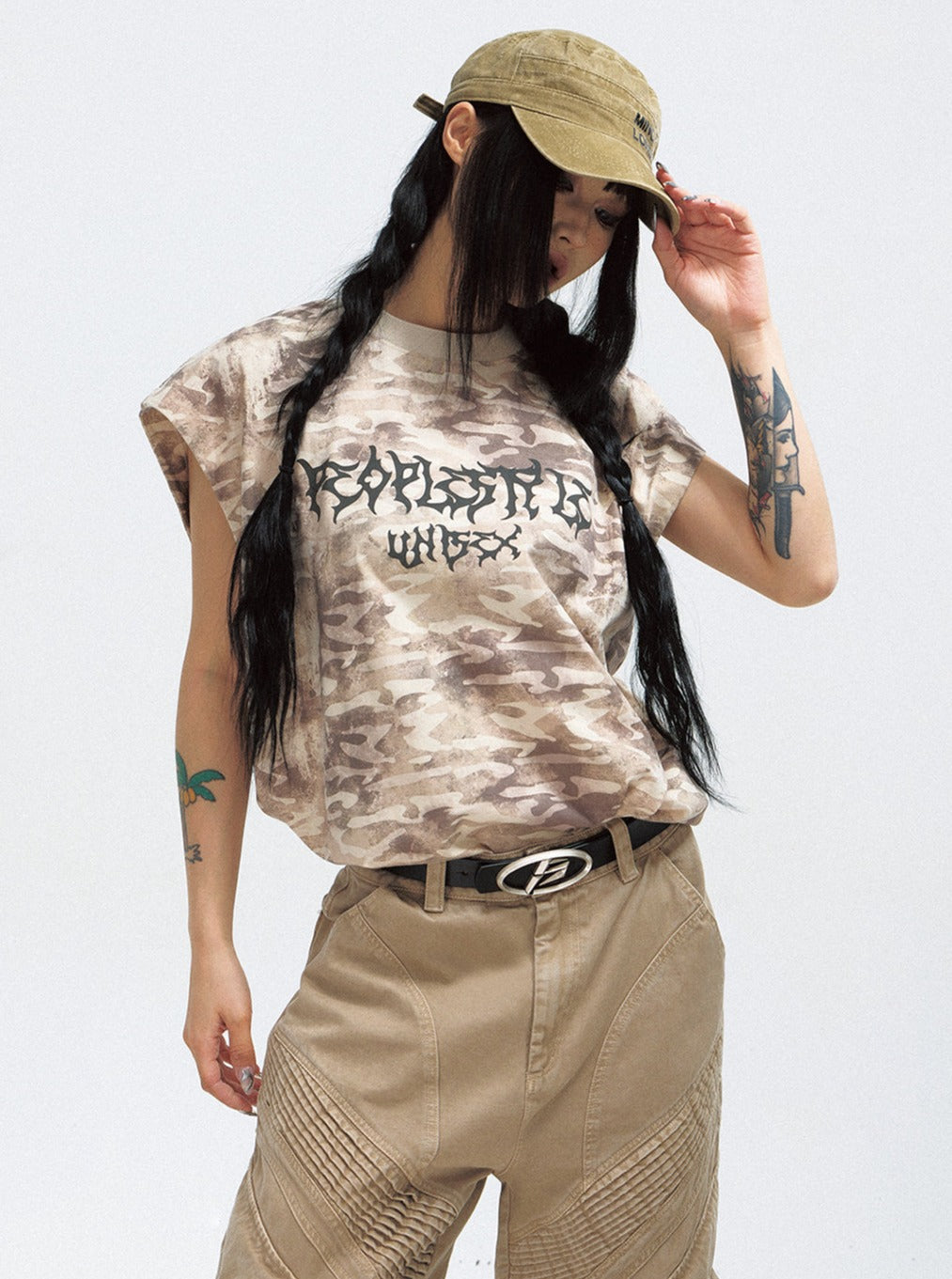 Men's Punk Letter Wash Vest Top