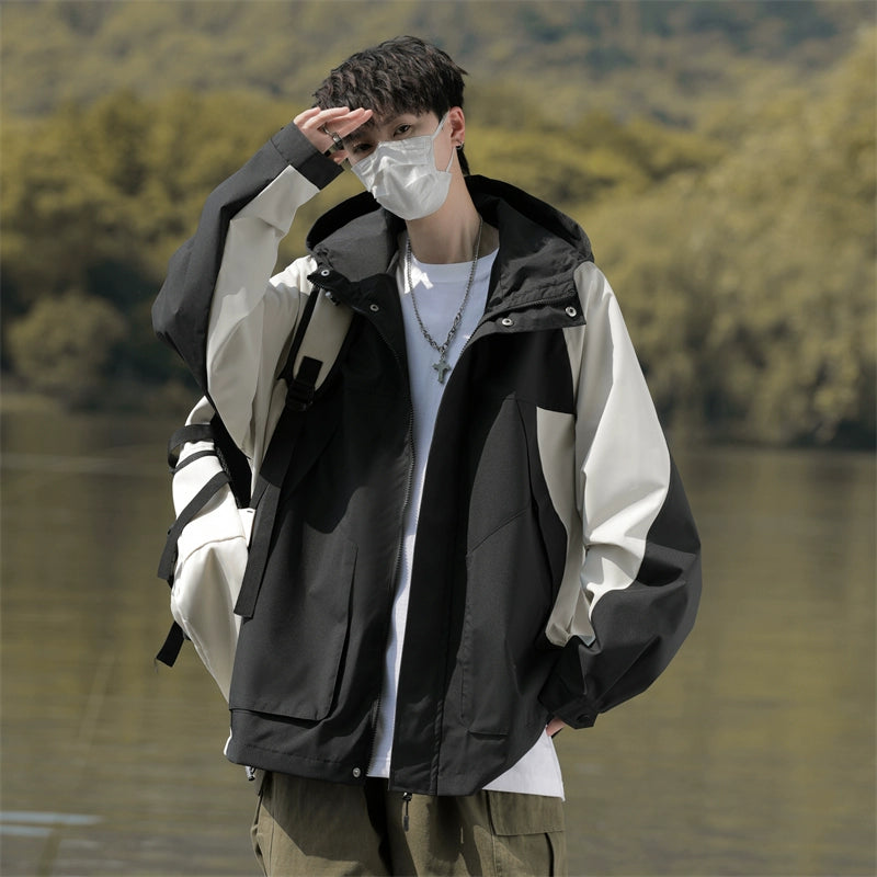 Colorblock Windproof Outdoor Jacket