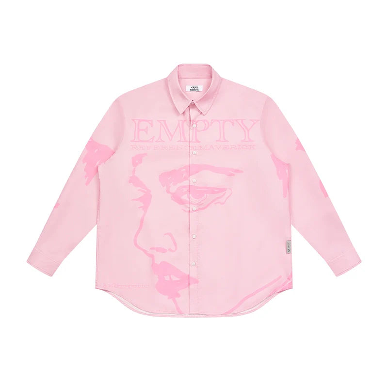 Romantic Pink Portrait Long Sleeve Shirt - chiclara