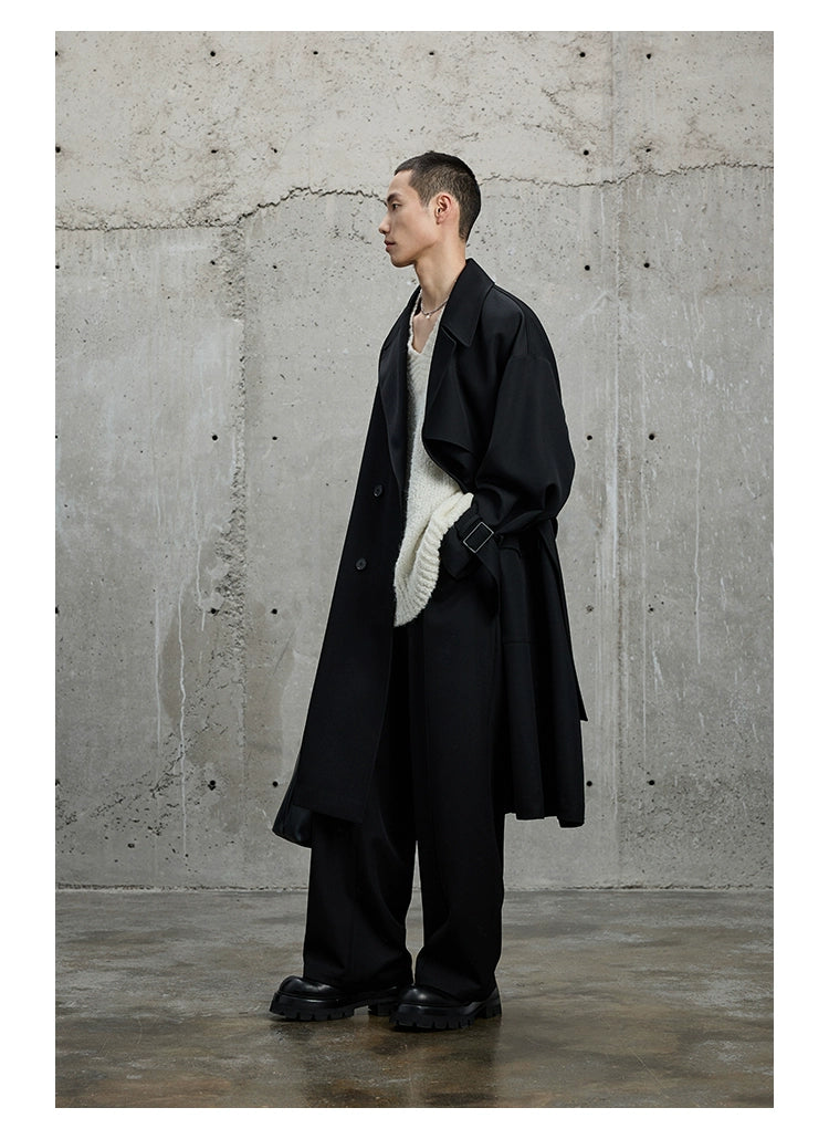 Twill Classic Lapel Long Trench Coat