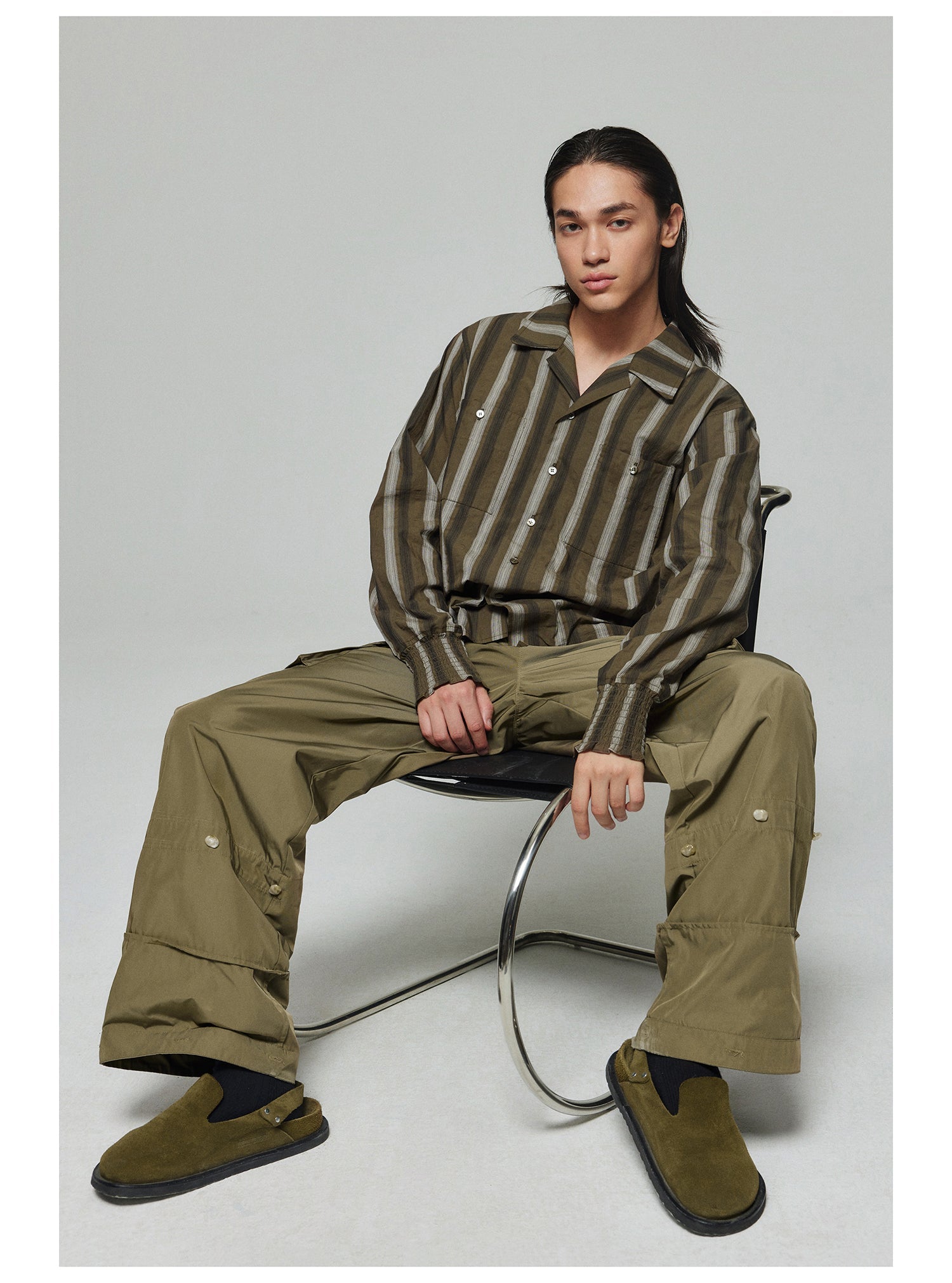 Adjustable Cuffs Nylon Cargo Pants