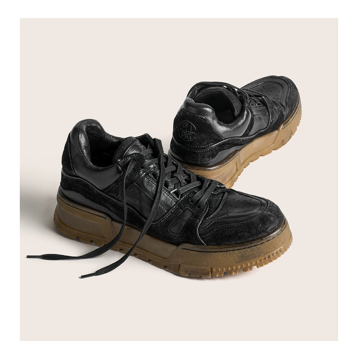 Vintage Washed Hand-Painted Chunky Sneakers
