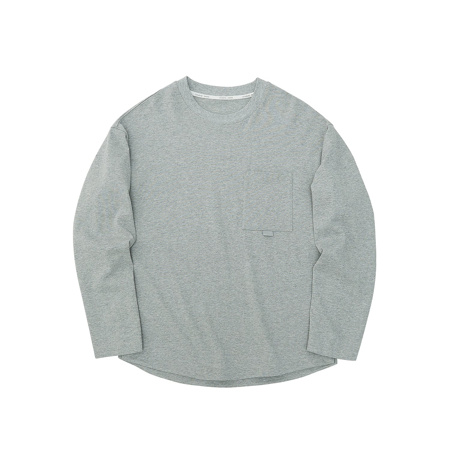 Loop-Pocket Round Neck Long Sleeve