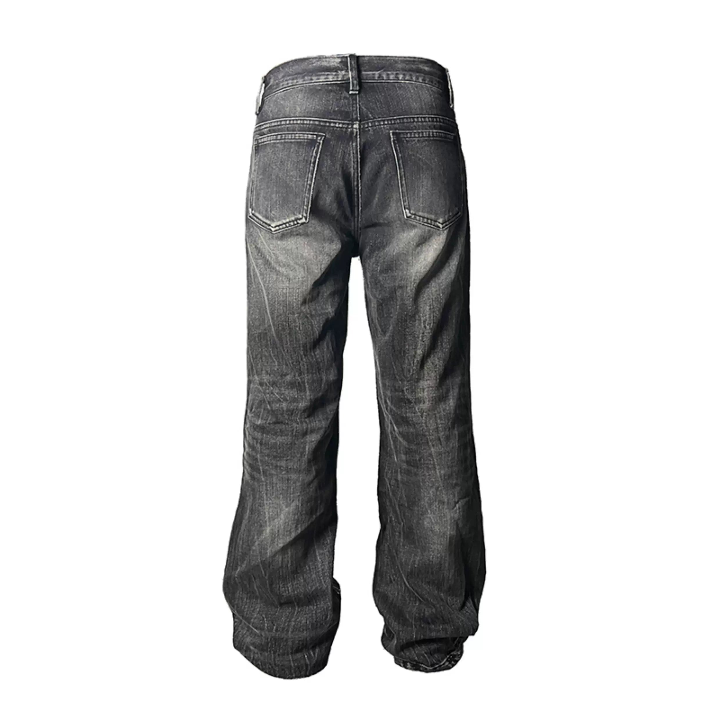 Vintage Wash Wide-Leg Stack Jeans