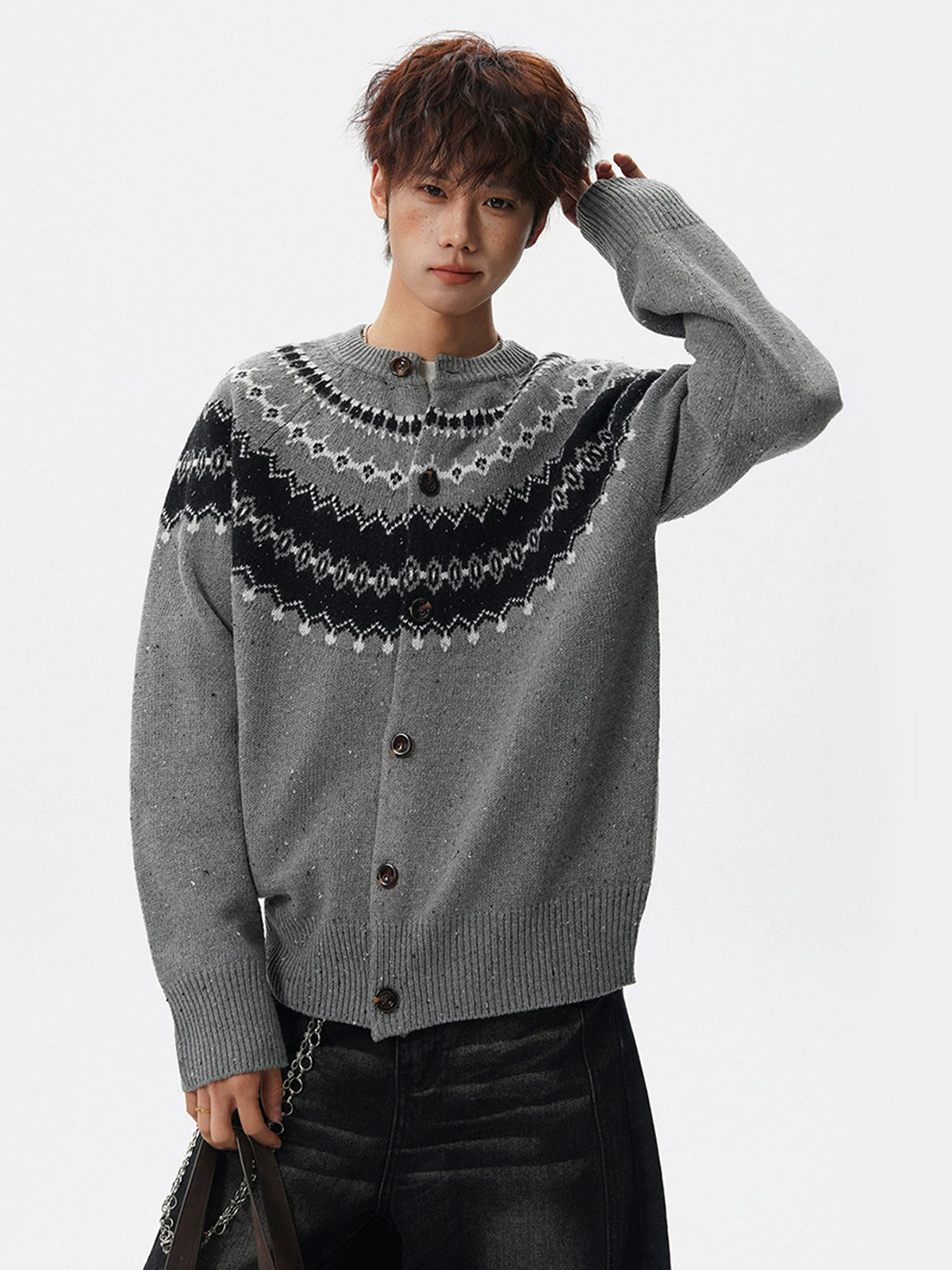 Nordic Ring Yoke Knit Cardigan
