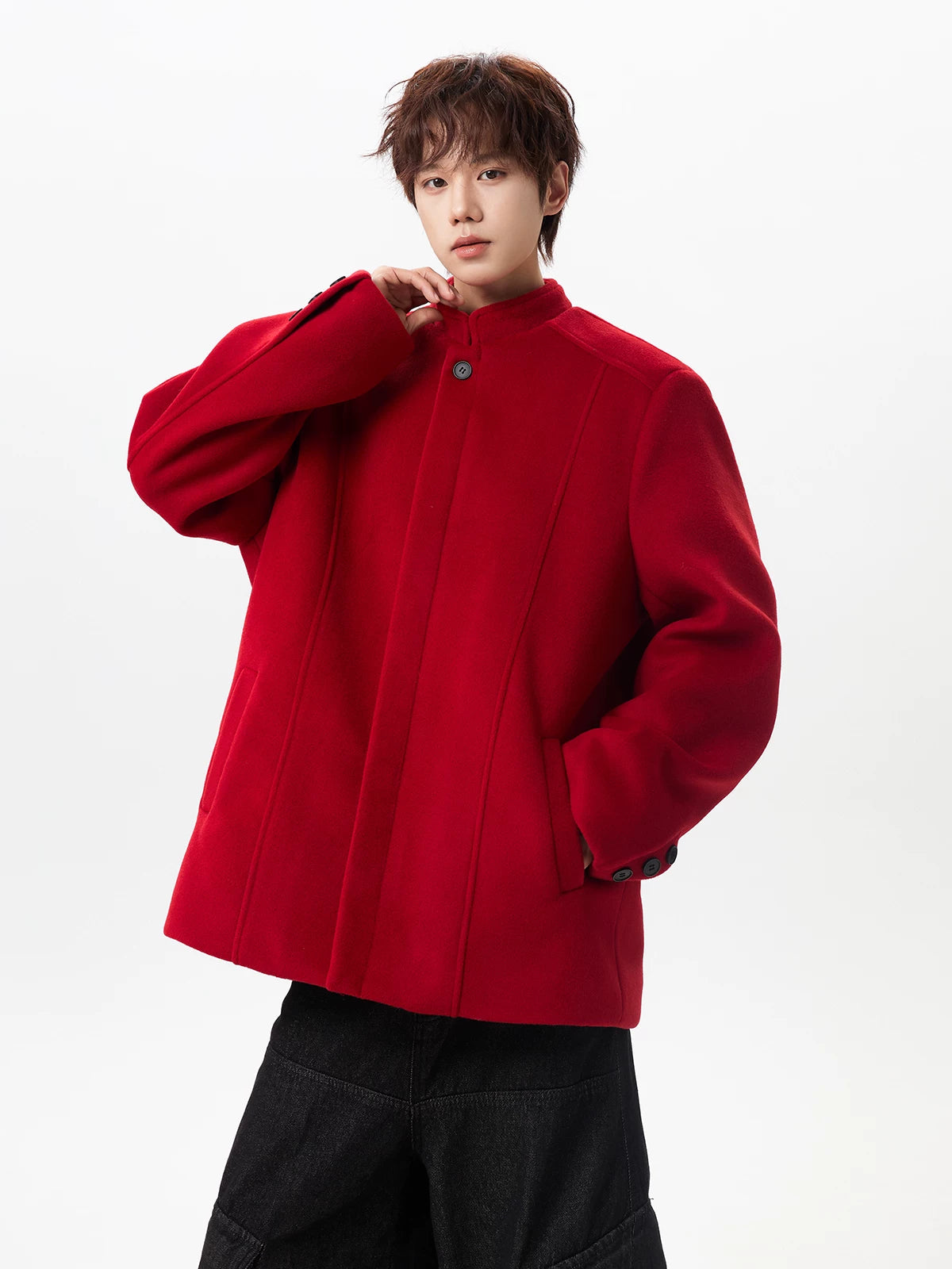 Stand-Collar Wool Jacket