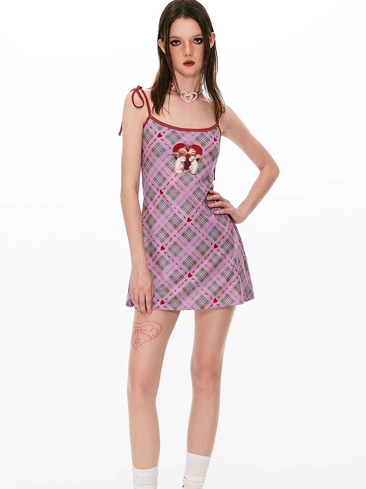 Plaid Waist Mini Dress