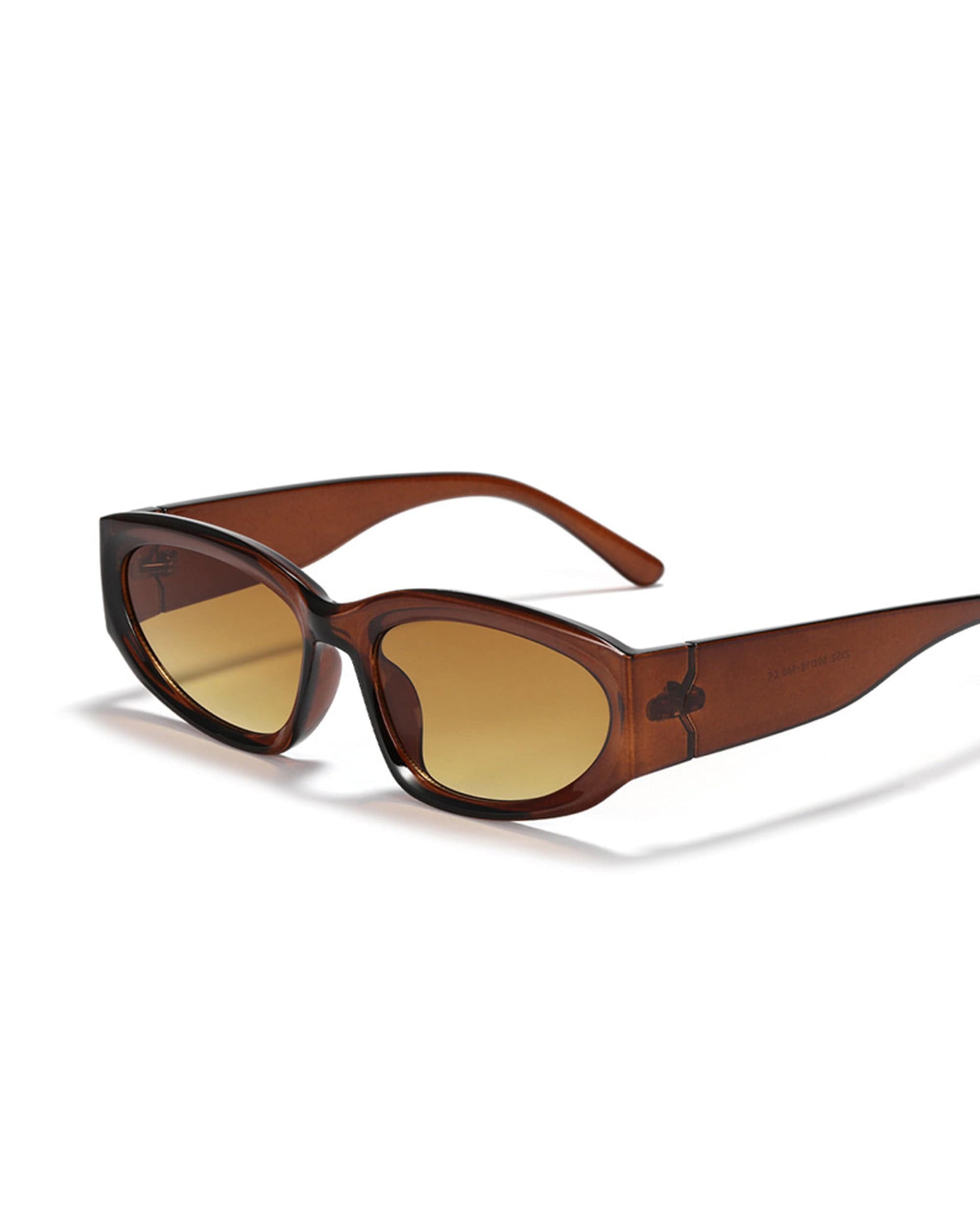 Textured-Temple Narrow Oval Sunglasses - view 5