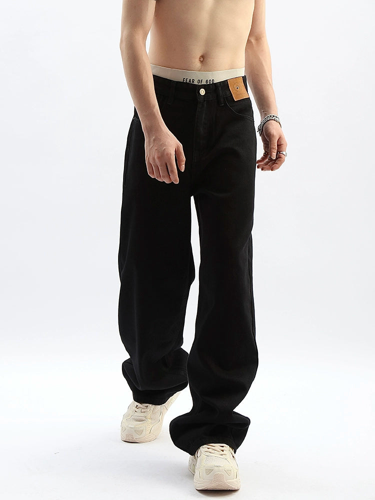 Midnight Drape Wide-Leg Jeans