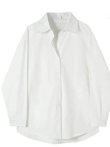 Petite Layering White Button-Down Shirt