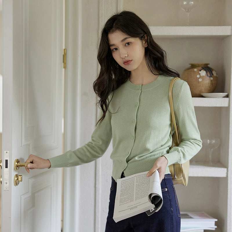 Classic Grey Button Up Cardigan