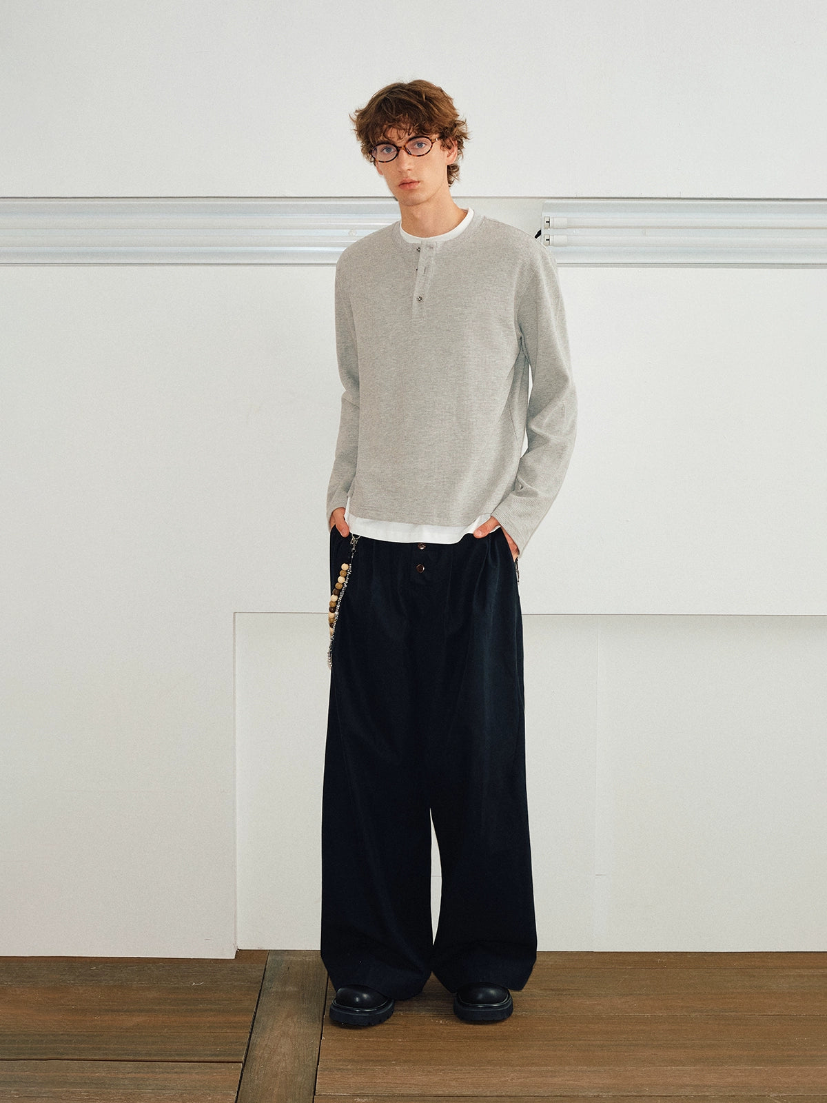 Long Sleeve Slim Layered Henley Shirt