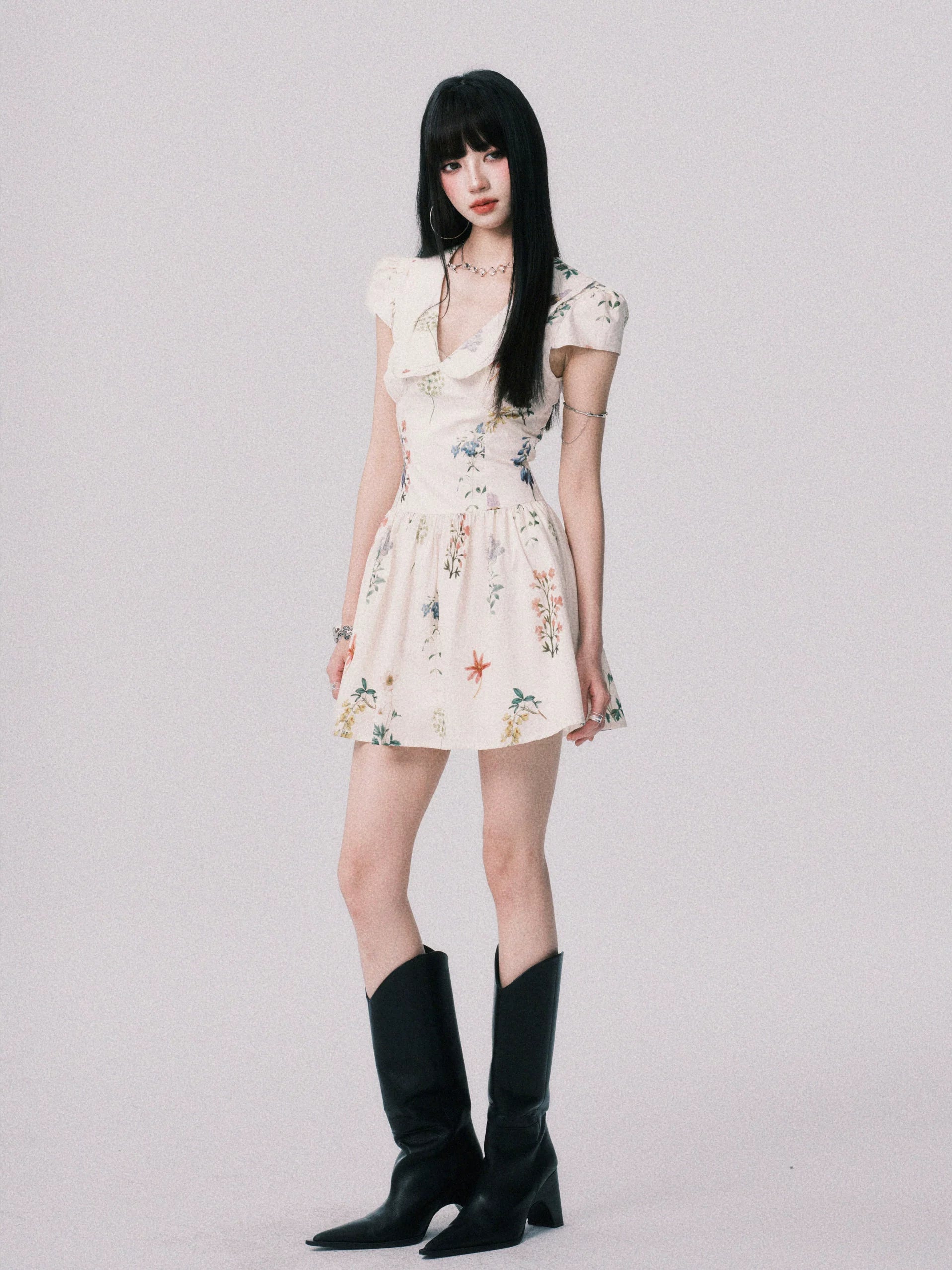 Wildflower Whimsy Collared Mini Dress