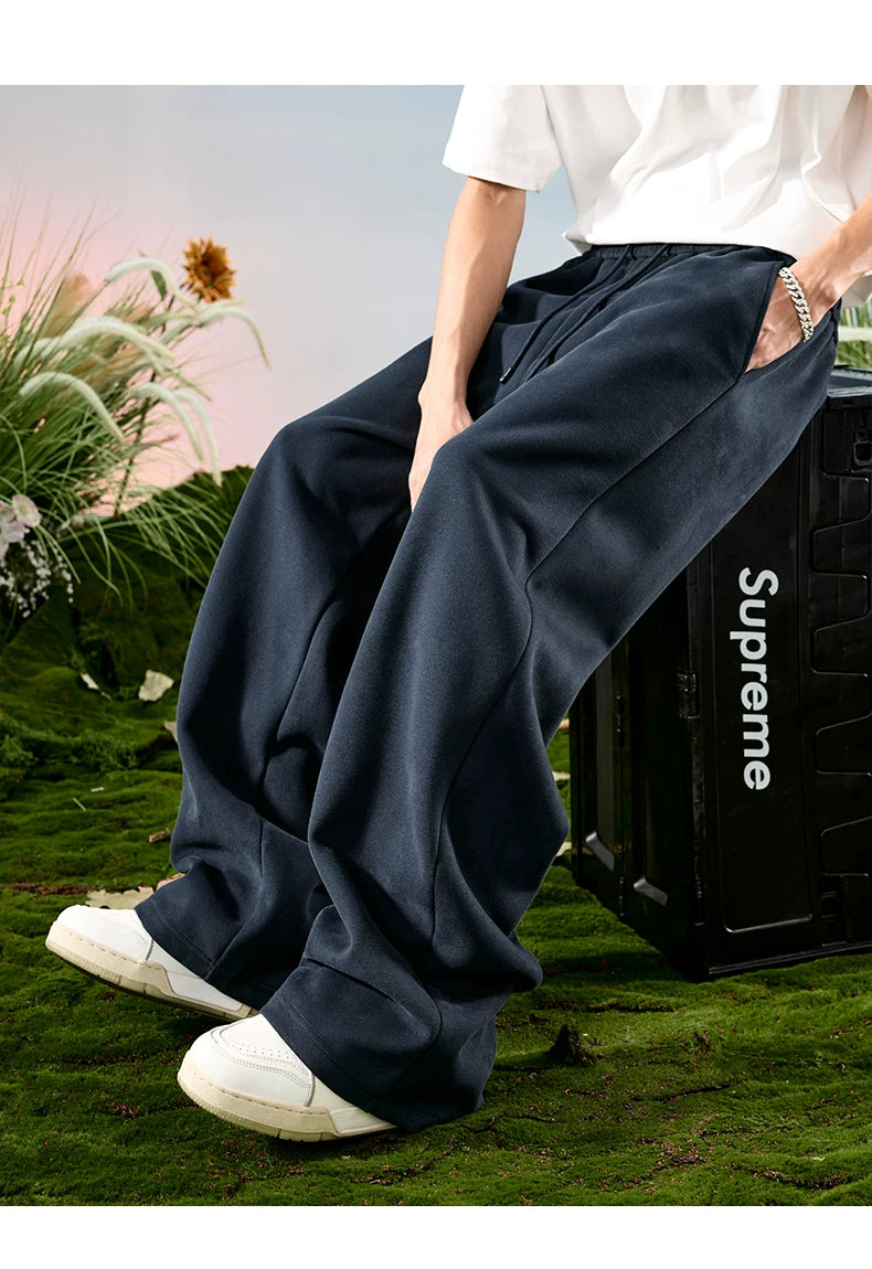 American Drawstring Relaxed Wide-Leg Sweatpants