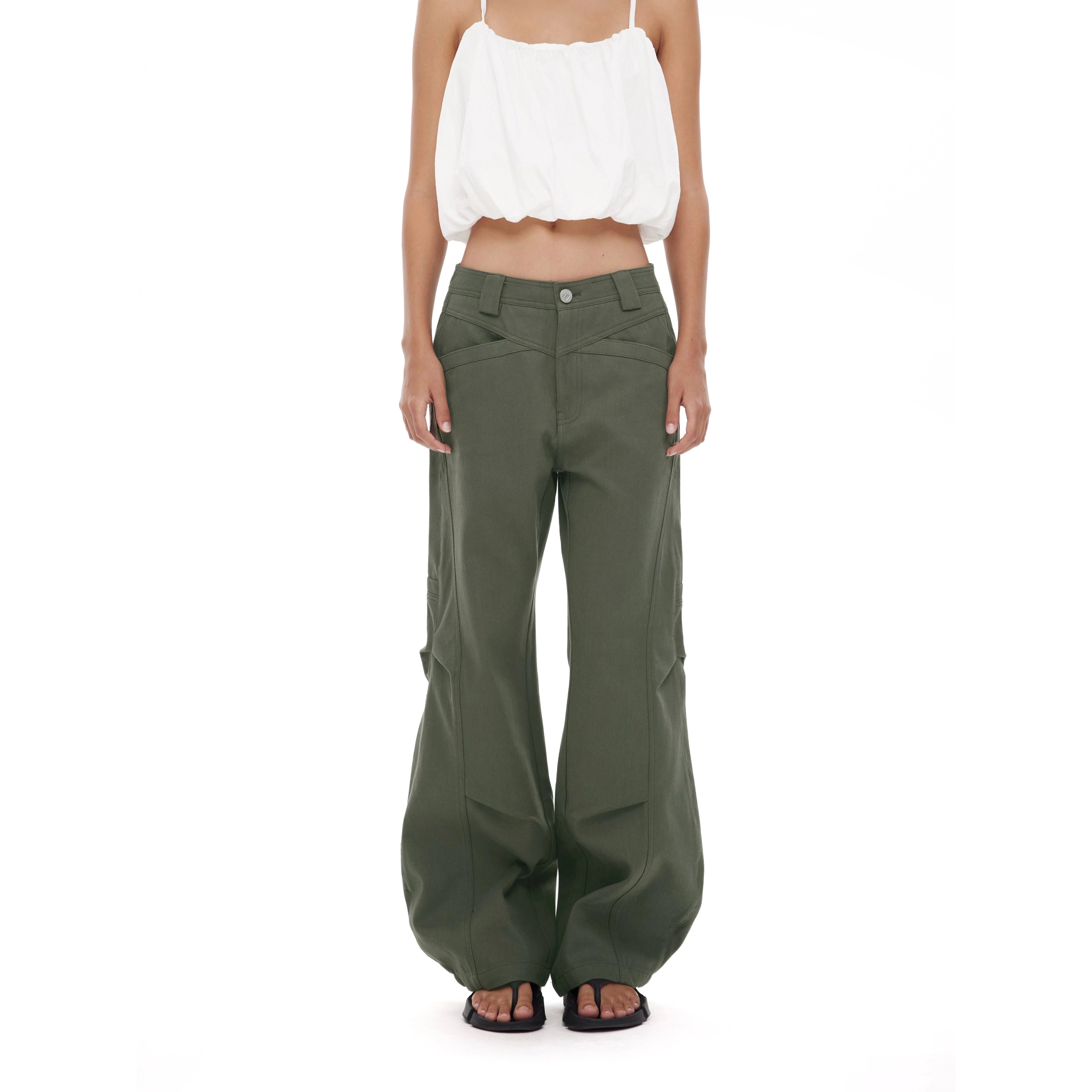 Vintage Military Green Cargo Pants