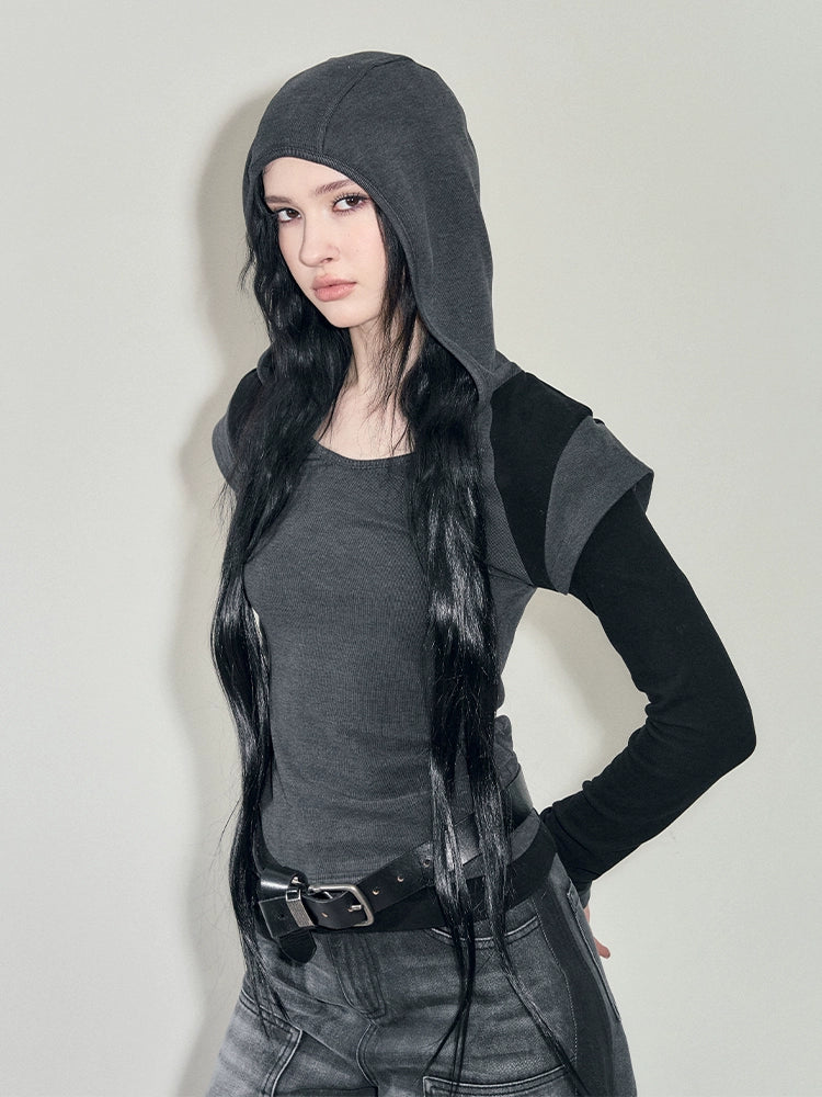 Two Layered Hooded Top