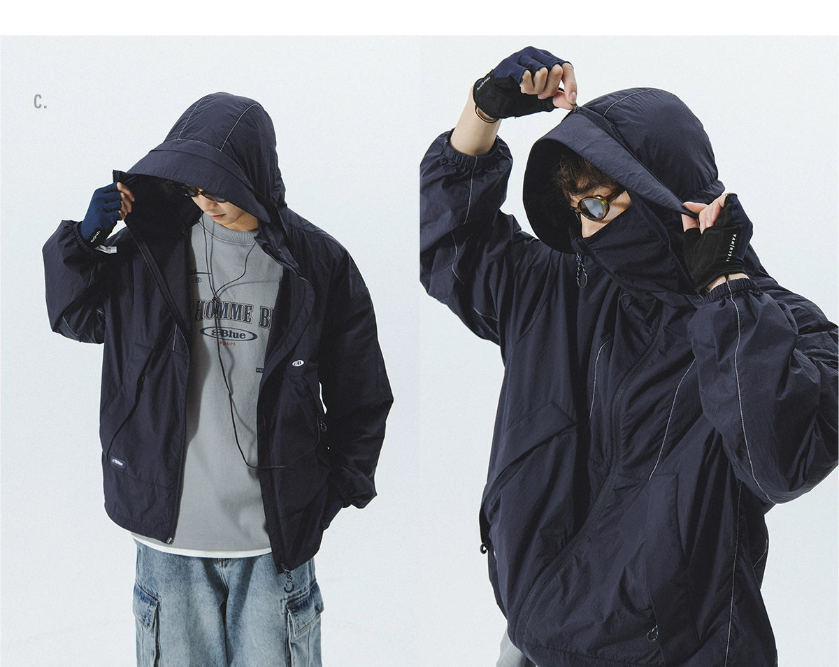 UV-Protective Hooded Windbreaker