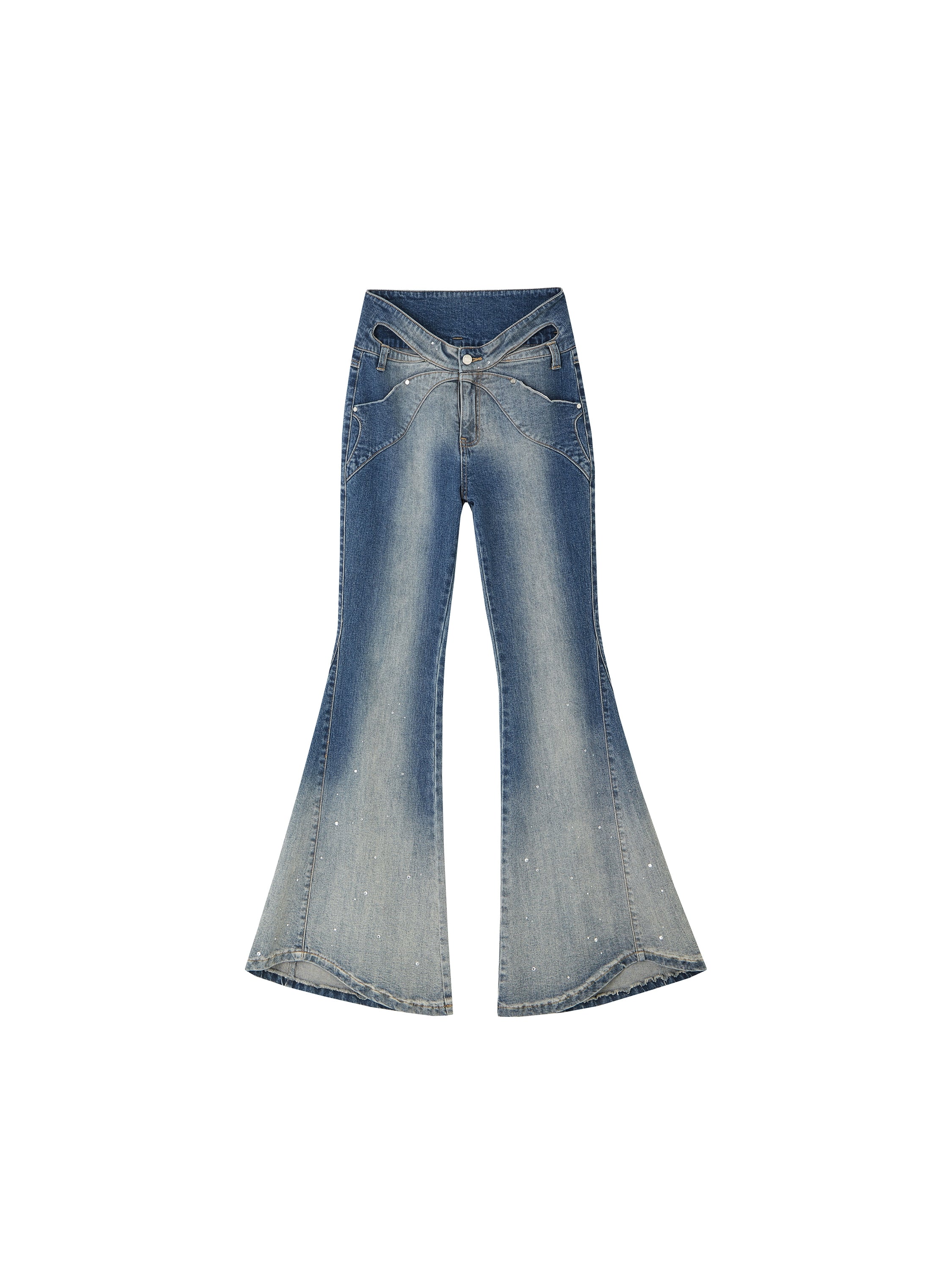 Of Akiva 70s-Inspired Flared Denim Jeans