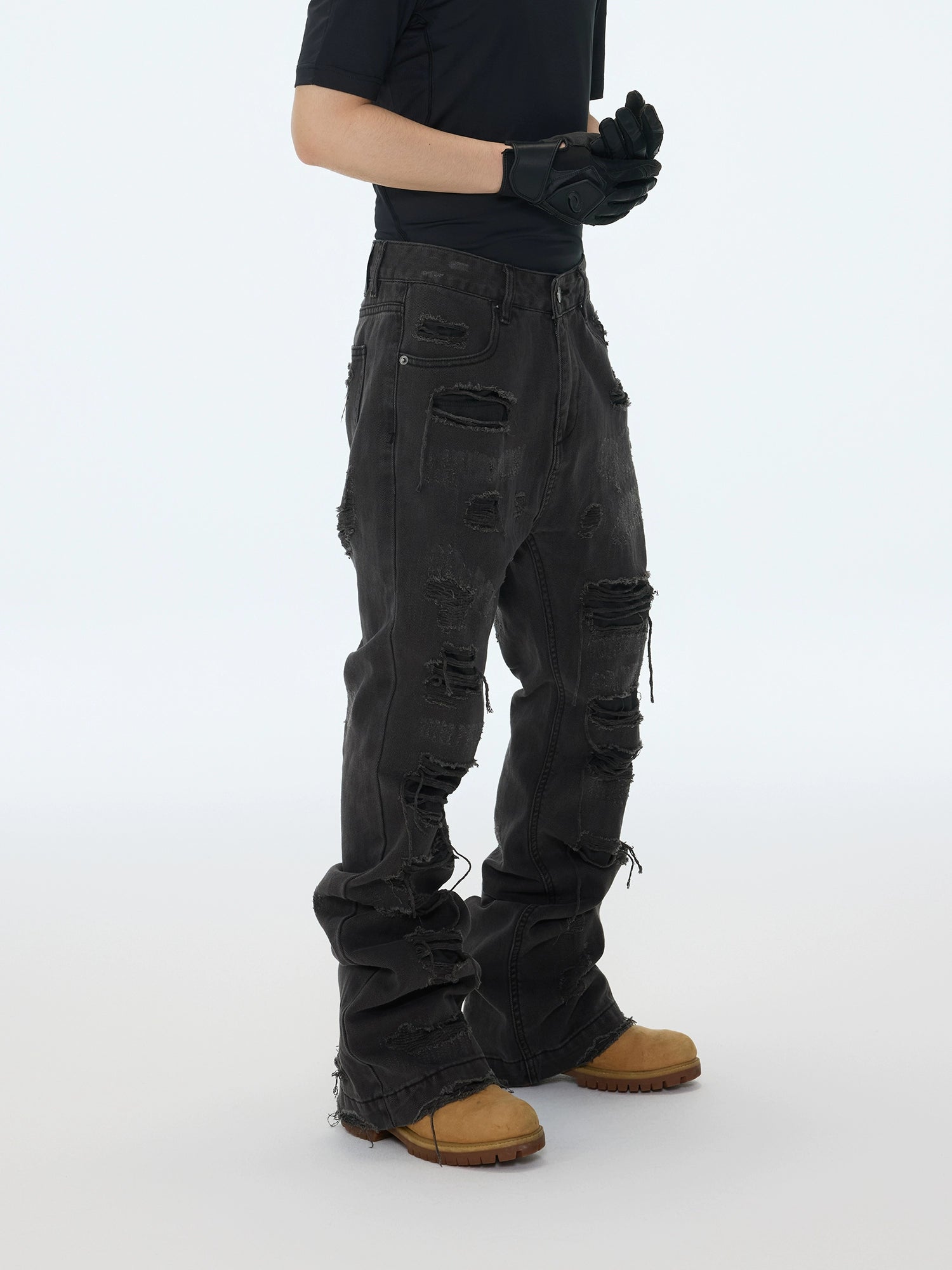 RuinForge Stacked Destroyed Jeans