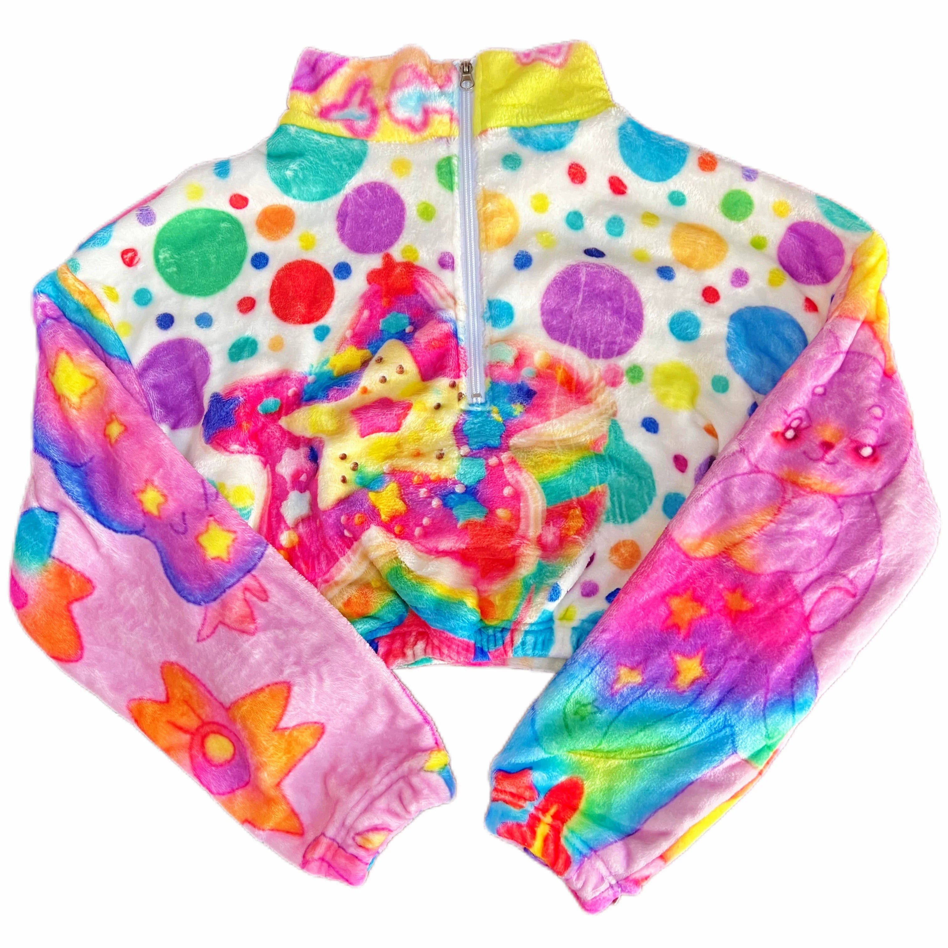Rainbow Polka Dot Cropped Jacket