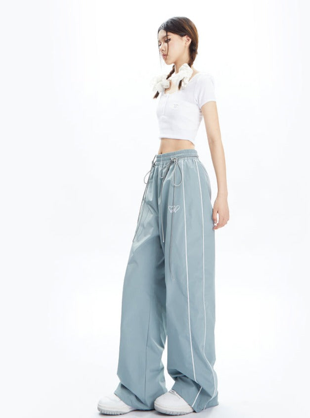 Bubblegum Breeze Drawstring Palazzo Pants