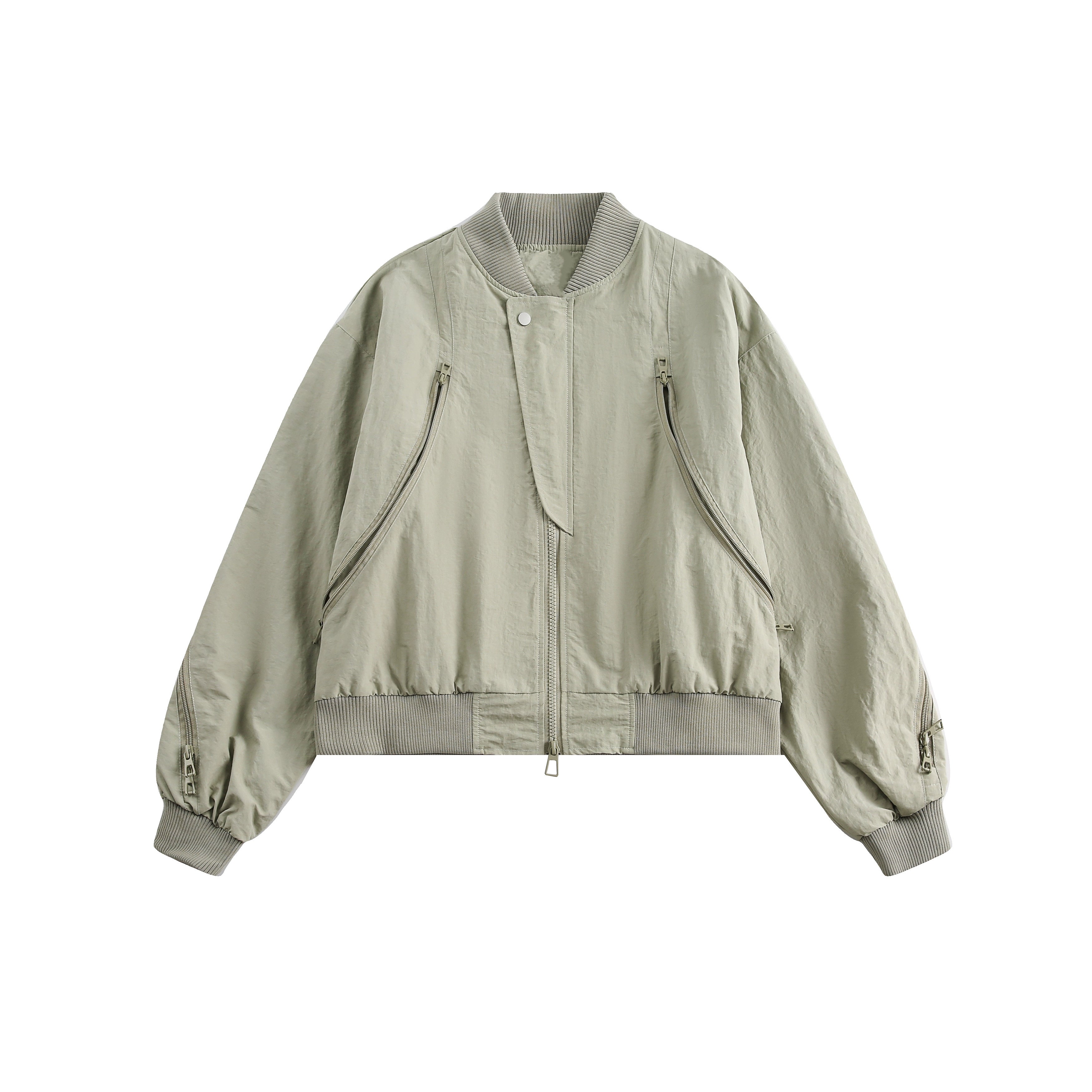 Matte Zip-Up Flight Jacket