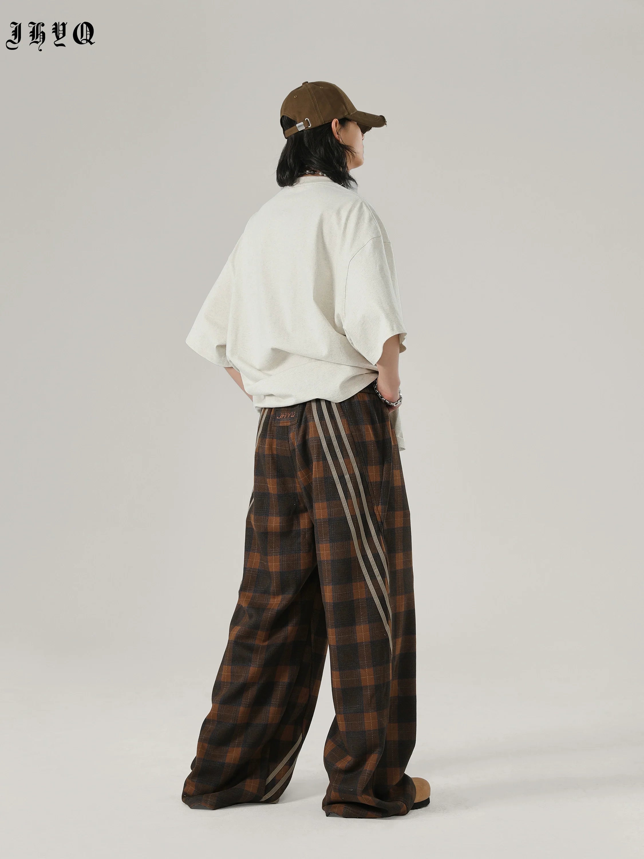 Sports Plaid Striped Paratrooper Pants - chiclara