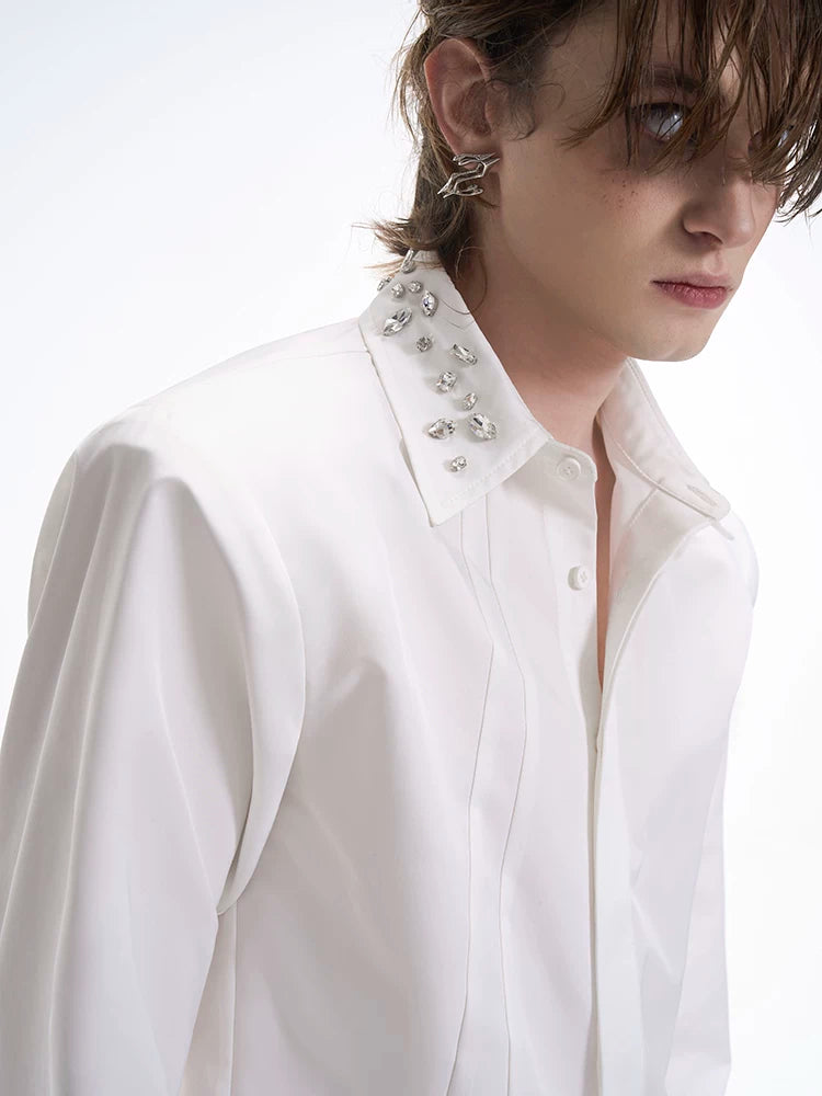 Silver Torrent Studded Collar Dress Shirt