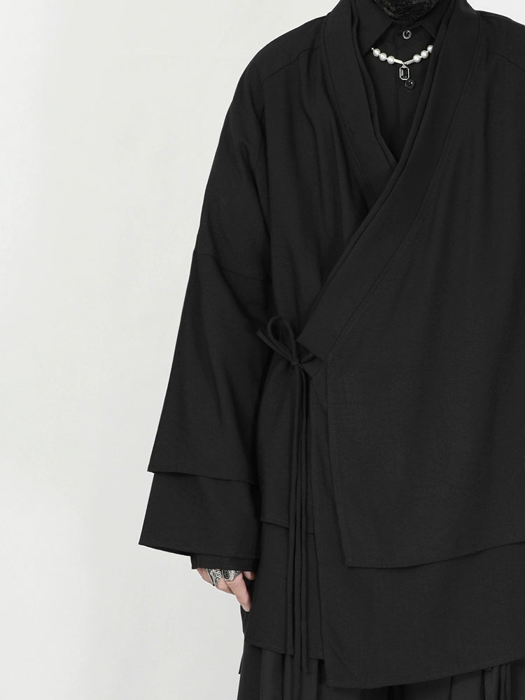 Oversized Black Kimono Cardigan
